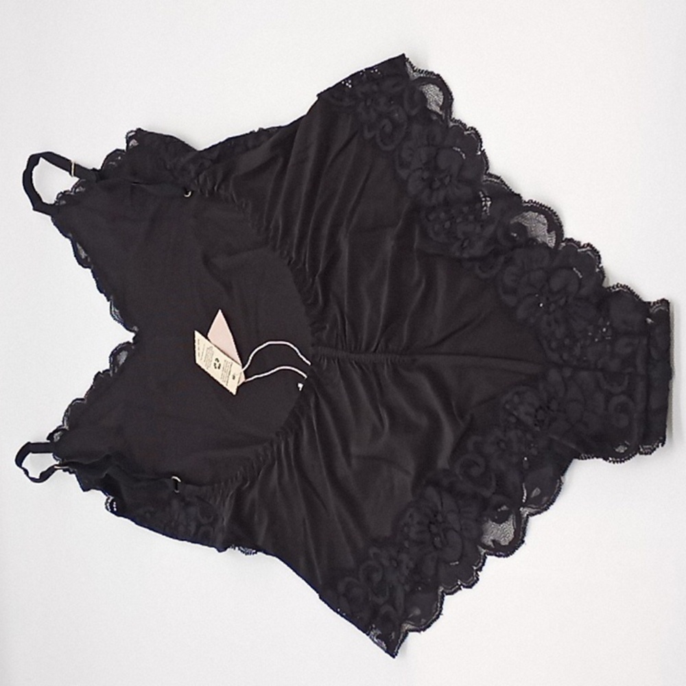 Free People We Are HAH Back Off Bodysuit Noir Black - Picture 9 of 15